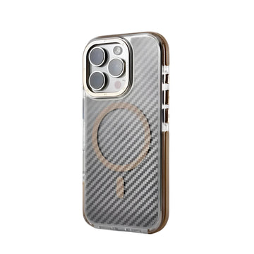 Carbon Fiber Pattern Shockproof MagSafe Bumper Case for iPhone 15 Series