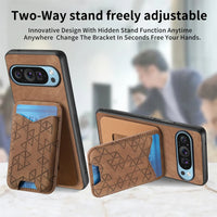 Slim Fit Vertical Card Holder Leather Case with Kickstand for Google Pixel 9 Series