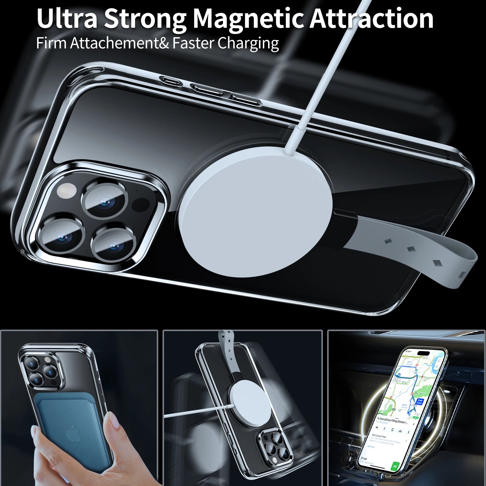 Acrylic Clear Magnetic Phone Case for iPhone 15 Series