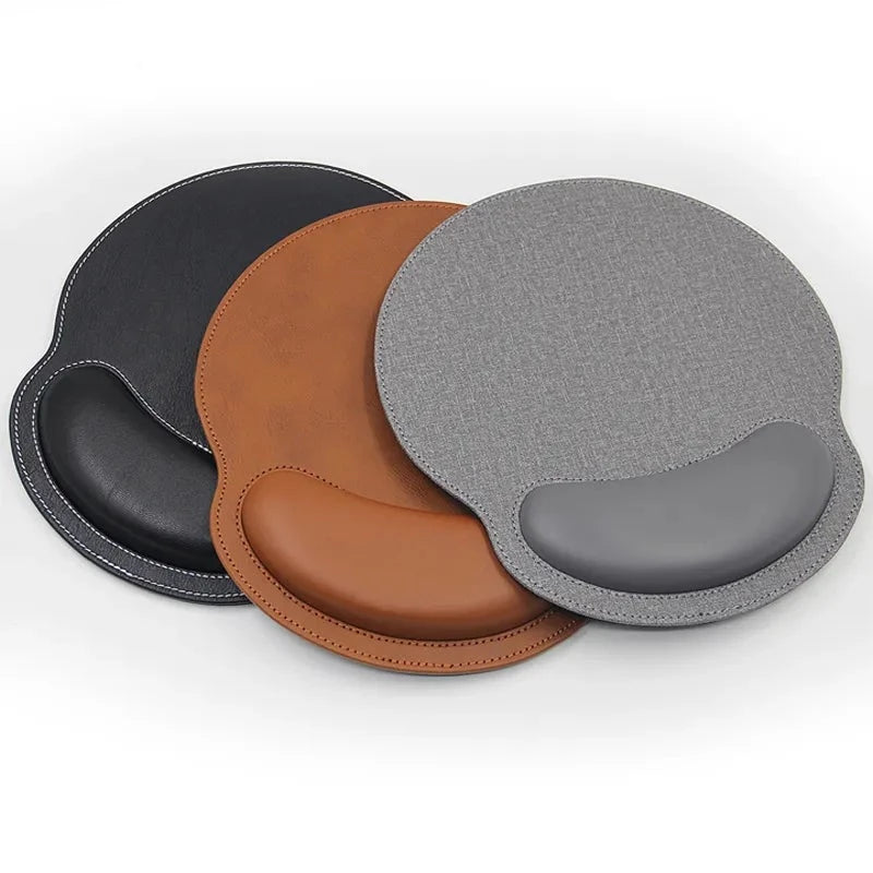Leather Mouse Pad Ergonomic Memory Foam  Keyboard Mat  with Wrist Support Suitable for Office and home Waterproof Surface