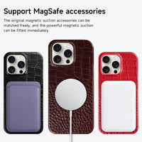 Natural Cowhide Leather MagSafe Case for iPhone 16 Series