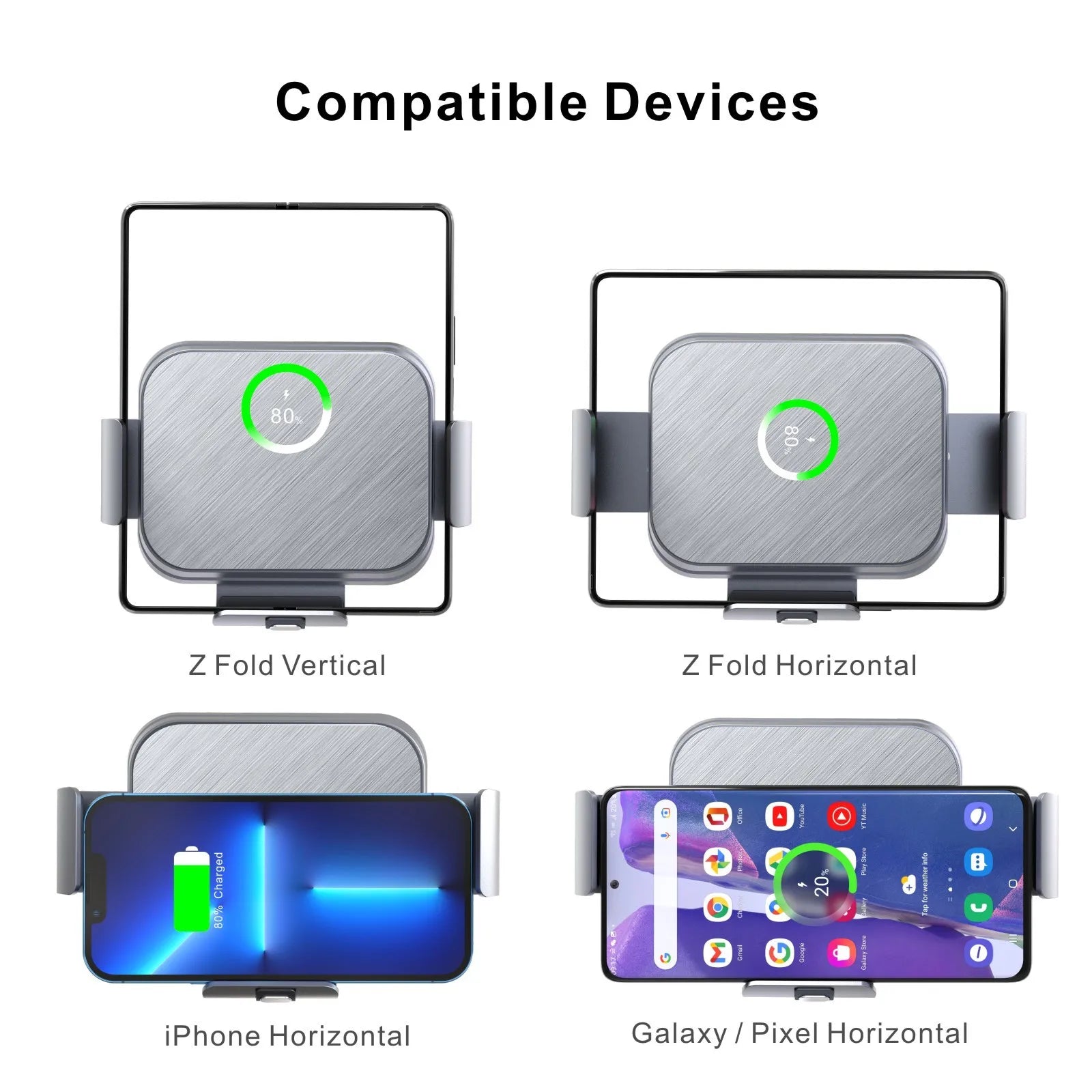 Auto-Clamping Car Wireless Charger for Samsung Galaxy Z Fold 5