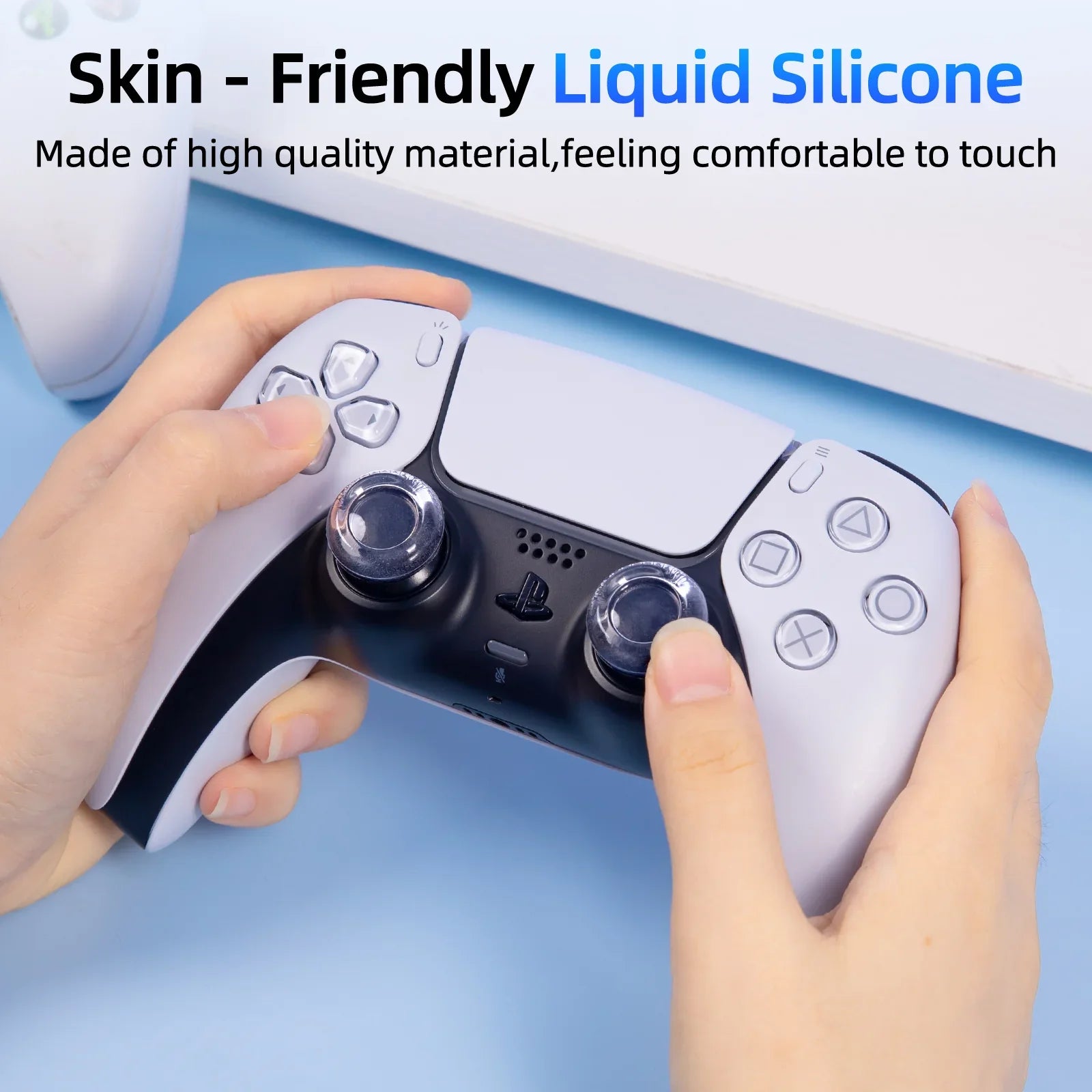 Transparent Thumb Grip Caps for PlayStation 5 Controller