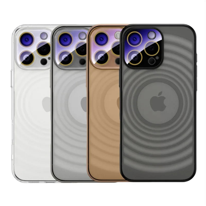 Luxury Shockproof Matte Case with Glass Lens Protector & Metal Buttons for iPhone 16 Series