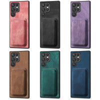 2-in-1 Magnetic Detachable Vintage Leather Case with Card Bag for Samsung Galaxy S24 Ultra