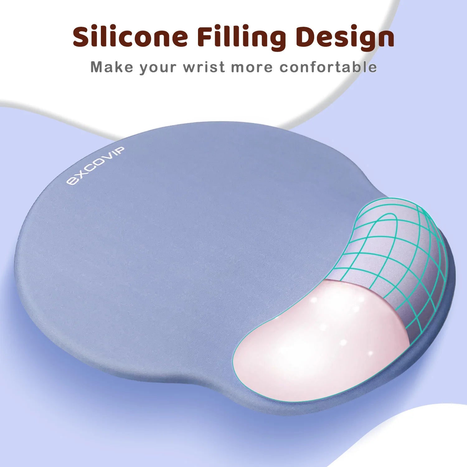 Ergonomic Silicone Wrist Support Mouse Pad with Non-Slip PU Base – Stay Comfortable All Day