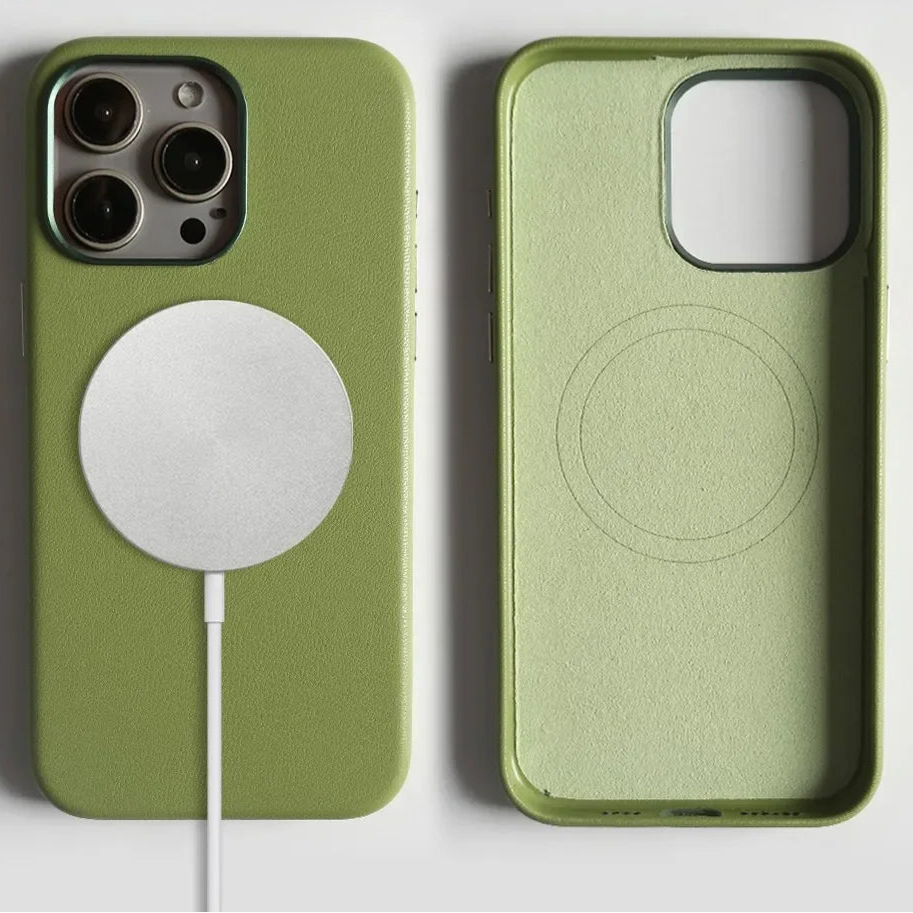 Eco-Friendly Leather MagSafe Case for iPhone 15 Series