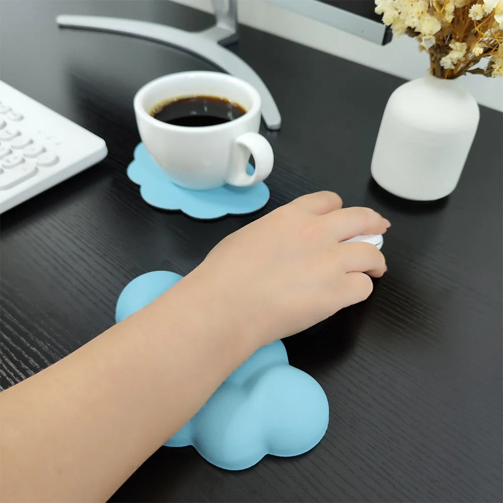 Cloud Wrist Rest and Coaster Combo