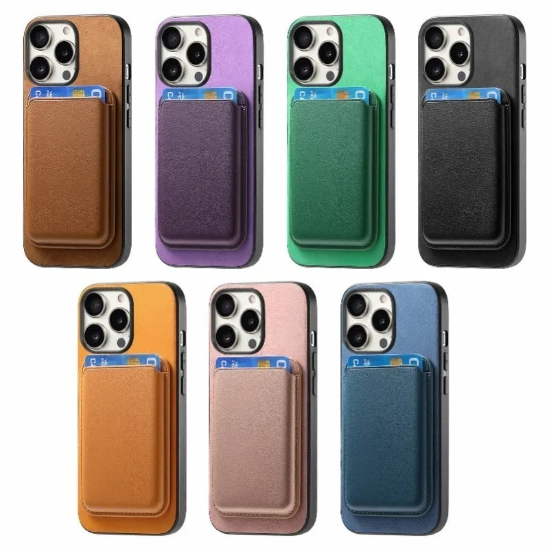 Stylish Magnetic Detachable Leather Wallet Case for iPhone 16 Series – Versatile & Chic