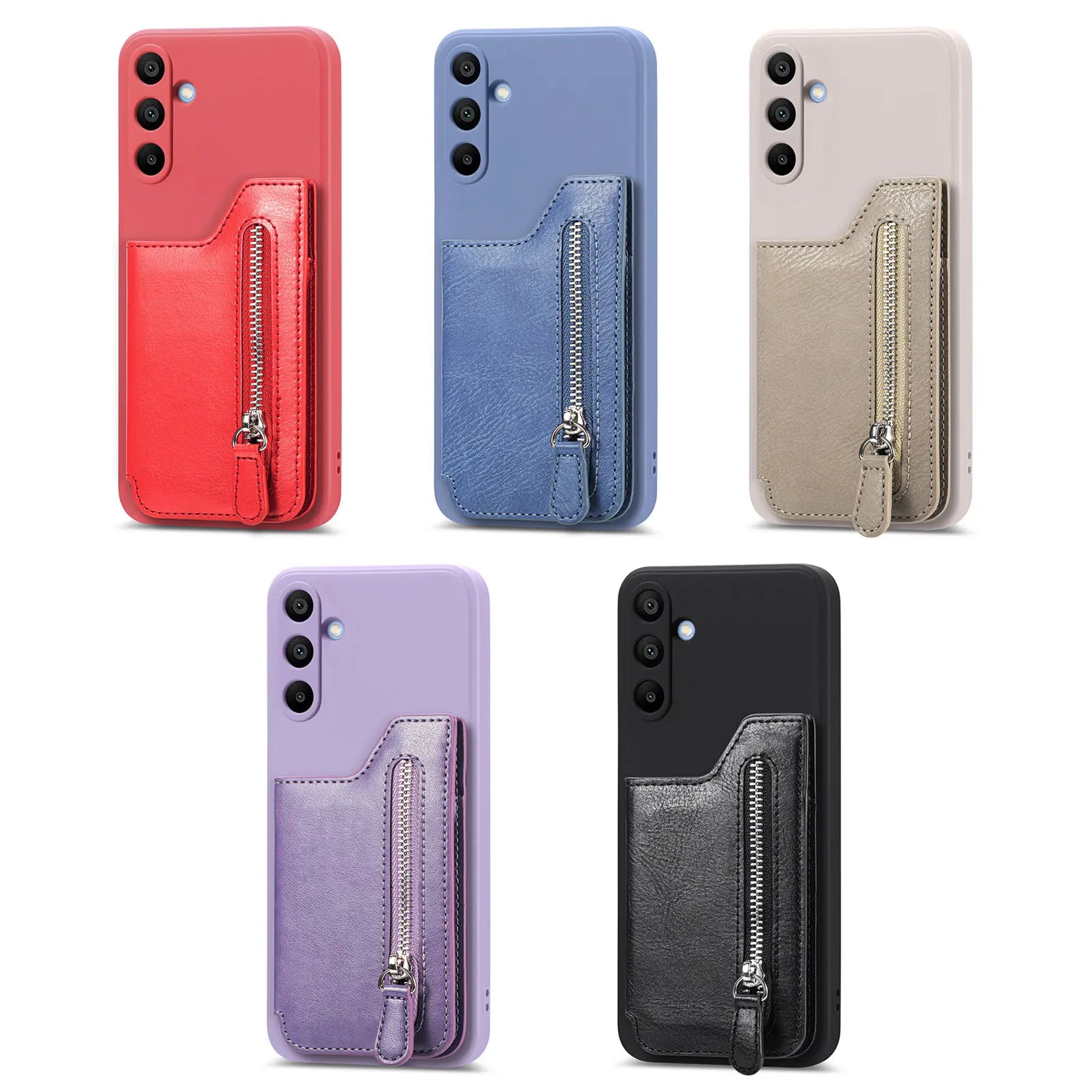 Zipper Card Slot Holder Leather Wallet Case for Samsung Galaxy S23 Series