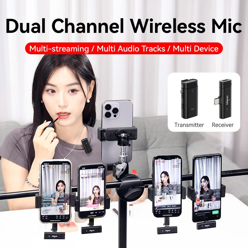 Ulanzi HM2301 Dual Channel Wireless Microphone for Cellphones