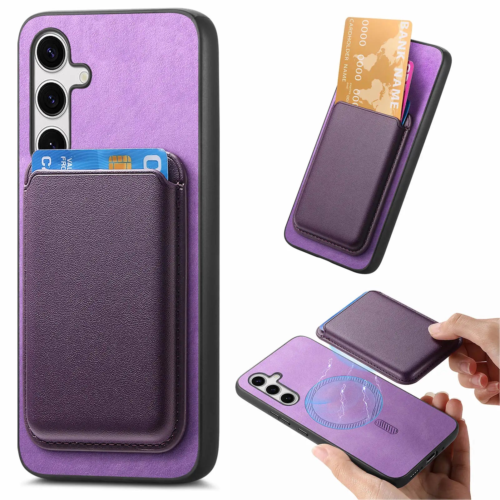 Detachable Wireless Charging Magnetic Wallet Leather Case for Samsung Galaxy S23 Series