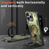 Military Grade Drop-Proof Case with 360° Adjustable Ring Stand for iPhone 15 Series