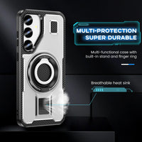 Ring Holder Shockproof Armor Case with Metal Bracket for Samsung Galaxy S24 Series