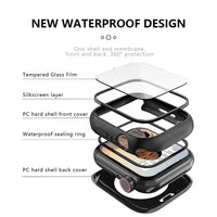 Full Body Waterproof Case with Tempered Glass Screen Protector for Apple Watch