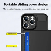 iPhone 15 Series Dual Layer Case with Sliding Card Holder