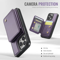 2-in-1 Magnetic Leather Case with Detachable Card Slot for iPhone 15 Series