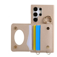 Crossbody Wallet Case with Card Slot & Mirror for Samsung Galaxy S25 Series