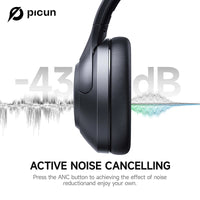 Picun F2 Bluetooth Headphones with ANC - Advanced Noise Cancelling & Comfort