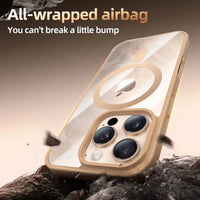 Shockproof Transparent MagSafe Case for iPhone 16 Series with Airbag & Lens Protection