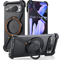 Shockproof Z-Shape Aluminium Phone Case with Magnetic Ring for Google Pixel 9 Series