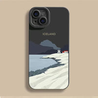 Landscape Oil Painting Anti-Shock Lens Protection Case for iPhone 14 Series