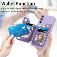 Zipper Card Slot Holder Leather Wallet Case for Samsung Galaxy S24 Series