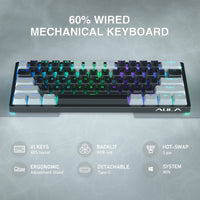 AULA F3261 61-Key Wired Mechanical Keyboard with Hot-Swap Switches