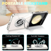 Shockproof Clear Case with Ring Holder Stand for Samsung Galaxy Z Flip 6