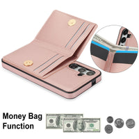 Ring Holder Wallet Leather Stand Case for Samsung Galaxy S24 Series