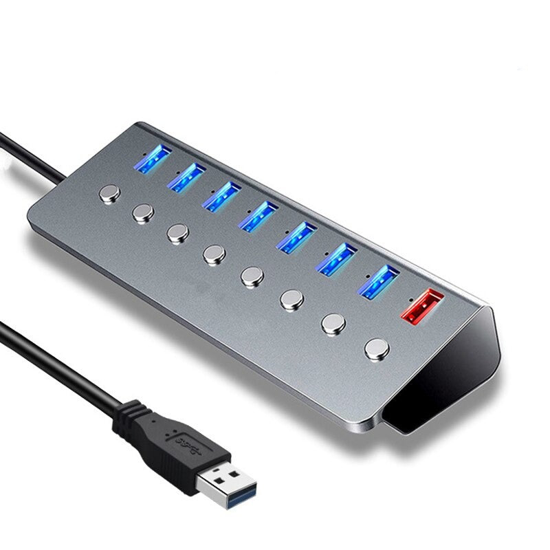 MOSHOU USB 3.0 Data Hub: 4/7 Ports, Individual Power Switches