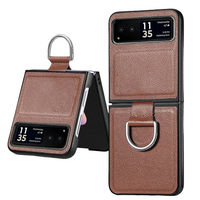 Lychee Pattern PU Leather Case with Ring for Motorola Razr 50 Ultra