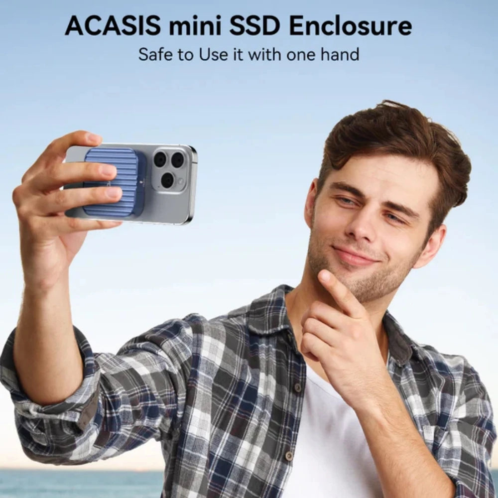 Acasis SSD Enclosure, M.2 NVME SSD Enclosure with Magnetic Suction, 10Gbps Supports M Key & B+M Keys, NVME Enclosure for iPhone 15