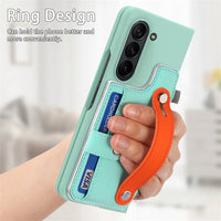 Versatile Card Slot Wallet Case with Wrist Strap for Samsung Galaxy Z Fold 5