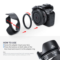 JJC Camera Lens Hood Compatible with Canon EW-55 Lens Hood Shade