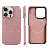 Luxury Natural Cowhide Leather MagSafe Case for iPhone 16 Series