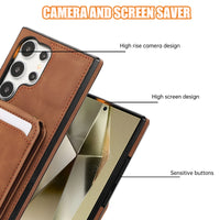 Vertical Shoulder Strap Wallet Leather Case for Samsung Galaxy S23 Series