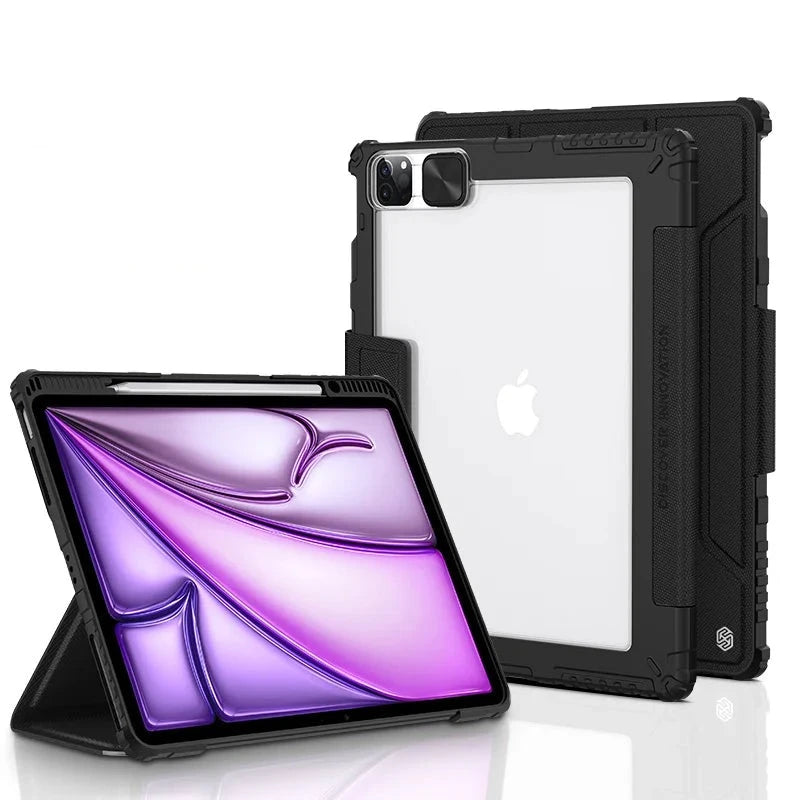 Folding Case with Lens Protection and Pen Holder for iPad Air (2024)