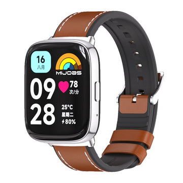 Breathable Leather Watch Band Strap for Redmi Watch 3 Active