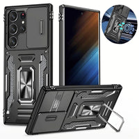 Samsung Galaxy S25 Series Armored Case with Camera Protection and Ring Holder