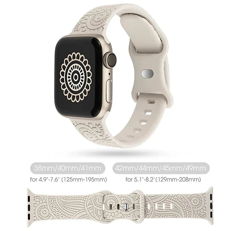 Engraved Silicone Sport Strap for Apple Watch