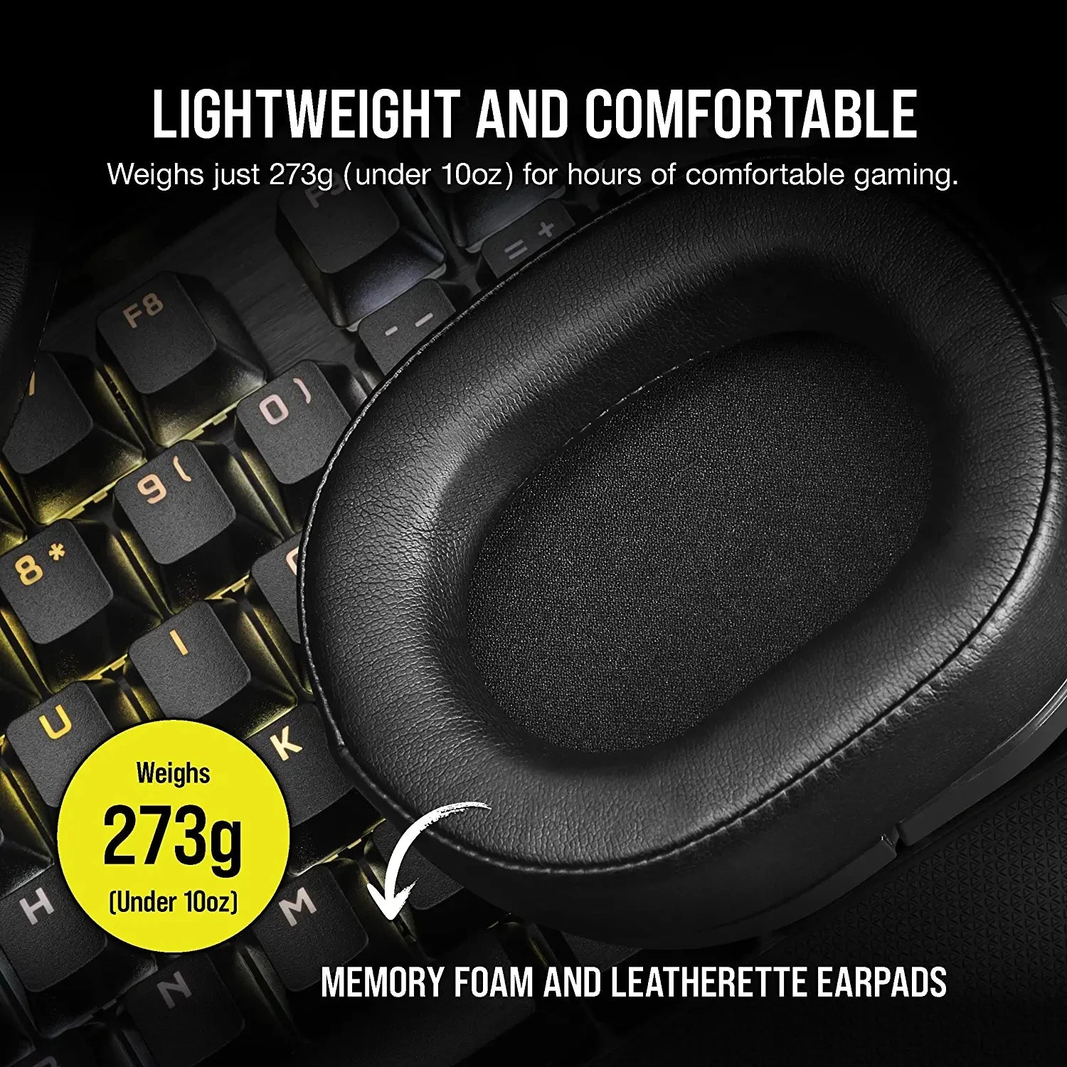 Corsair HS55 Surround Gaming Headset with Leatherette Memory Foam Ear Pads