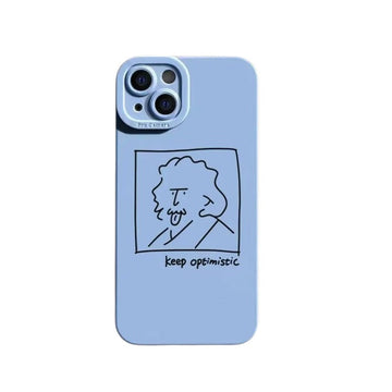 Cartoon Doodle Great Artist Shockproof Soft Silicone Phone Case for iPhone 15 Series