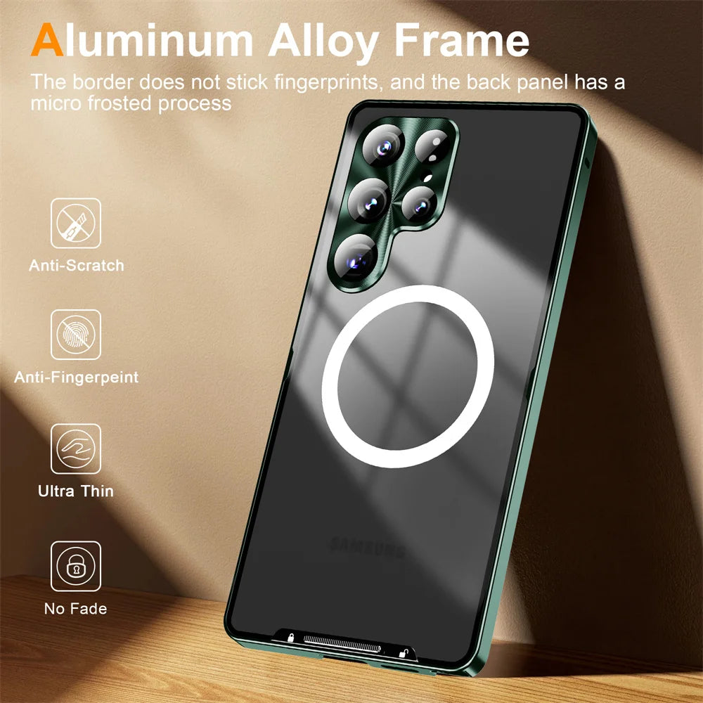 Aluminum Metal Magnetic Case for Samsung Galaxy S25 Series