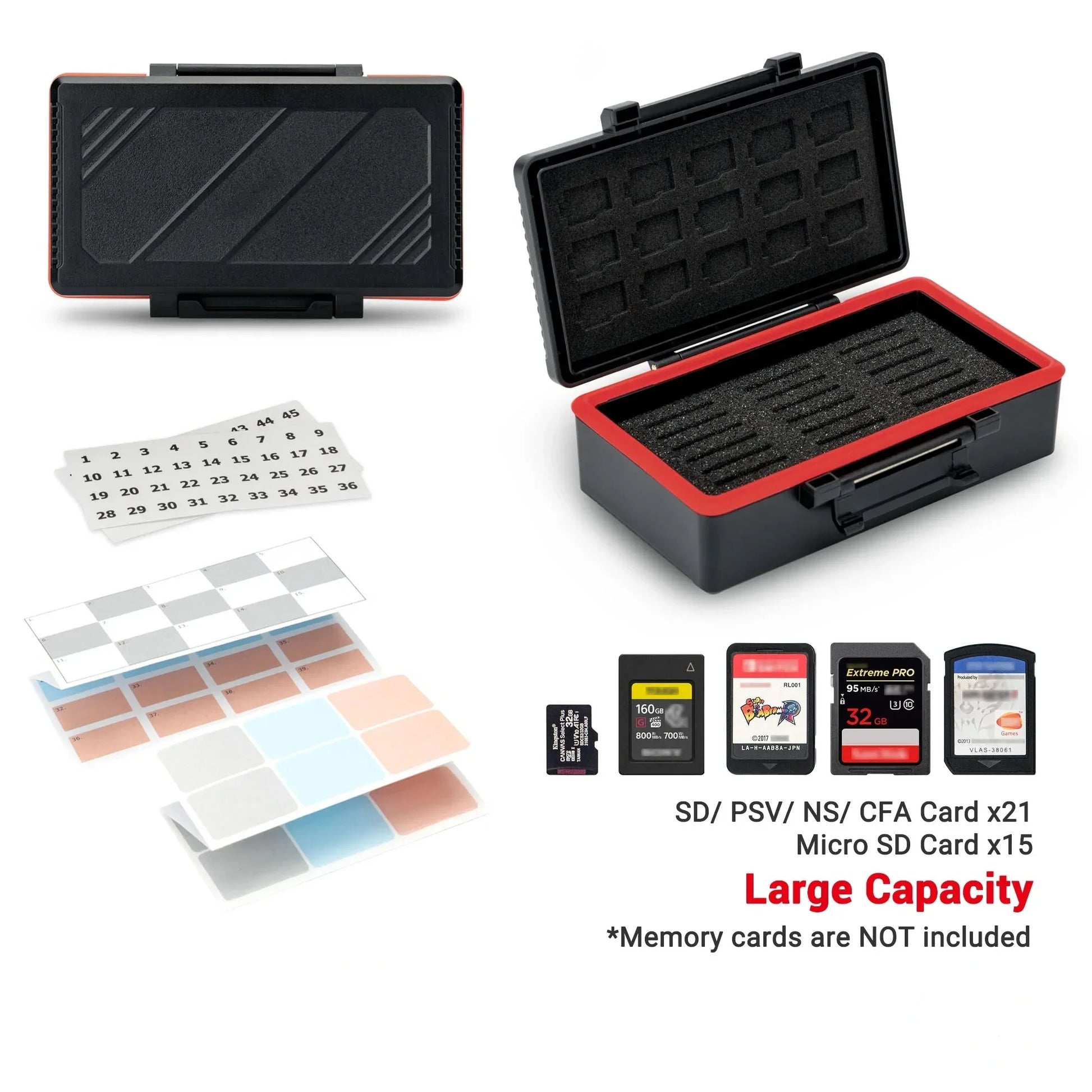 36-Slot Memory Card Case & Game Card Holder