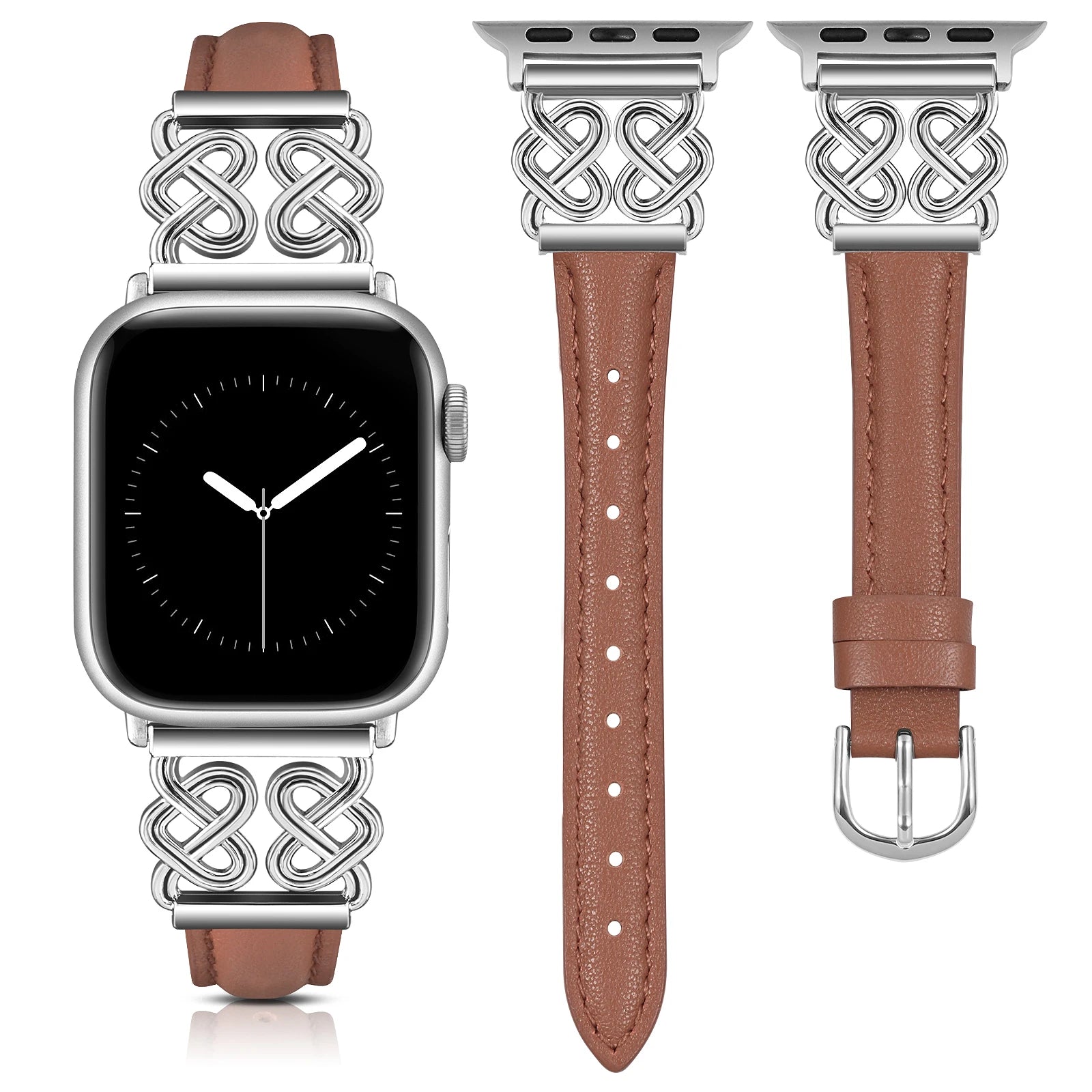 Dressy and Elegant Celtic Heart Knot Leather Band for Apple Watch