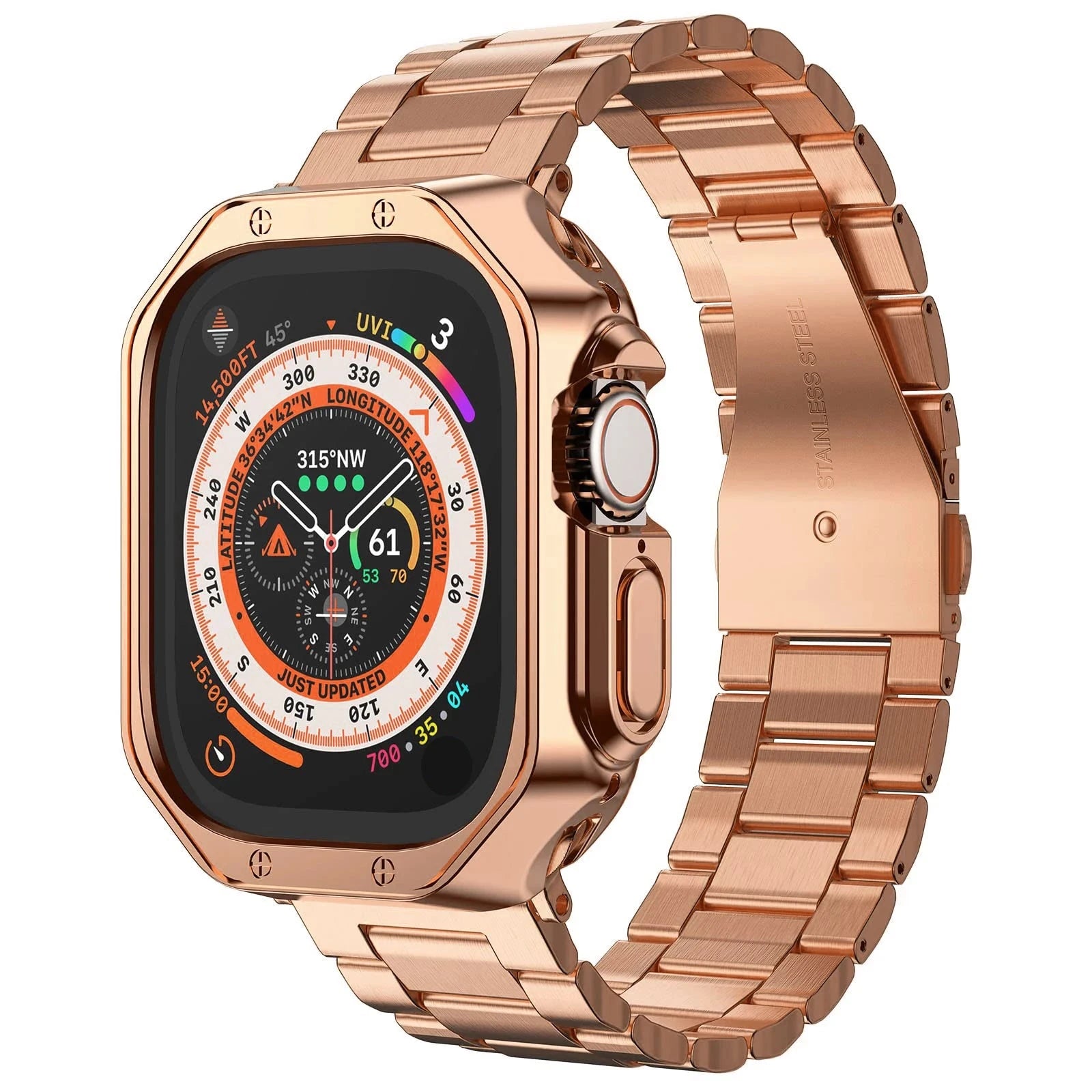 Protective TPU Case and Metal Bracelet Strap for Apple Watch