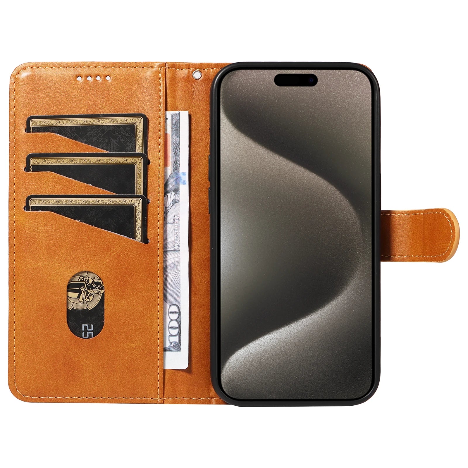 Flip Leather Card Slot Wallet Case for iPhone 15 Series