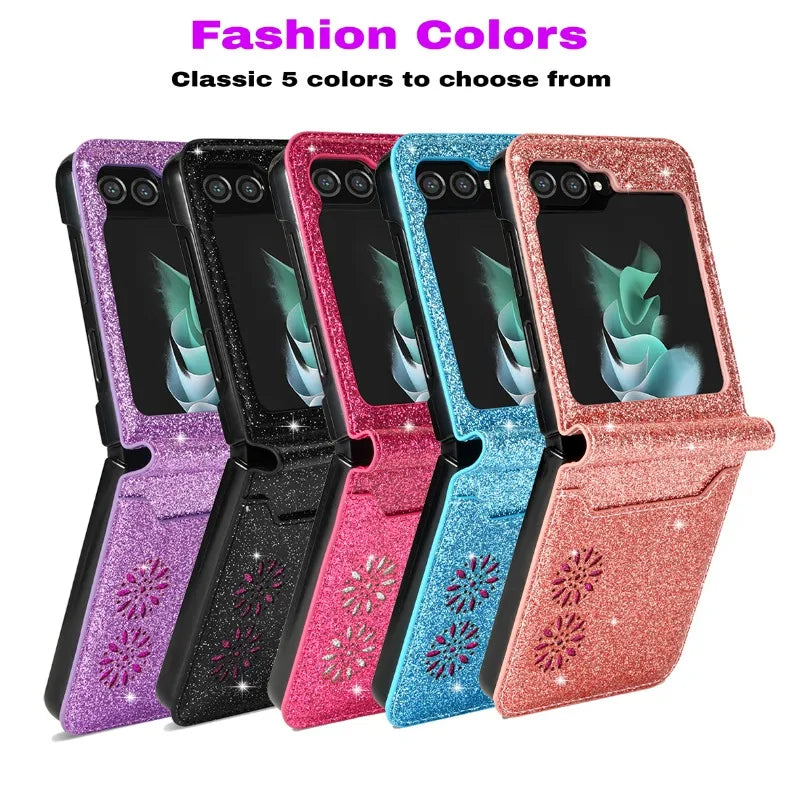 Luxury Glitter Leather Card Slot Wallet Case for Samsung Galaxy Z Flip 6