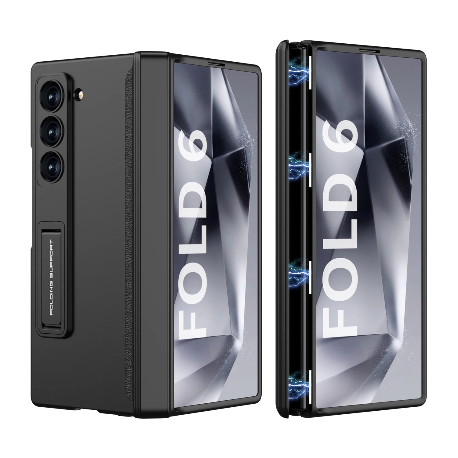 Samsung Galaxy Z Fold 6 Shockproof Magnetic Case with Hinge Stand